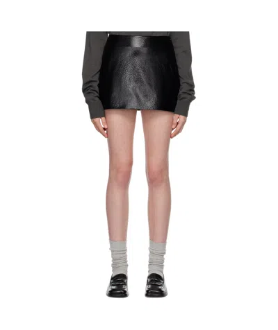 The Frankie Shop Black Mary Crackled Faux-leather Miniskirt