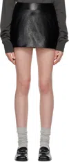The Frankie Shop Black Mary Crackled Faux-leather Miniskirt In Black
