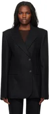 The Frankie Shop Black Morrison Crossover Blazer In Black