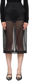 The Frankie Shop Peri Silk-blend Chiffon Midi Skirt In 100 - Black