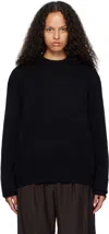 The Frankie Shop Black Rafaela Padded Knit Sweater In Black