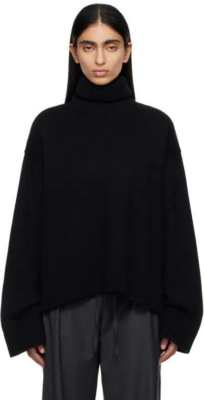 The Frankie Shop Rhea Trapeze Roll-neck Jumper In Black