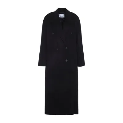 THE FRANKIE SHOP THE FRANKIE SHOP BLACK WOOL GAIA DOUBLE BREASTED COAT