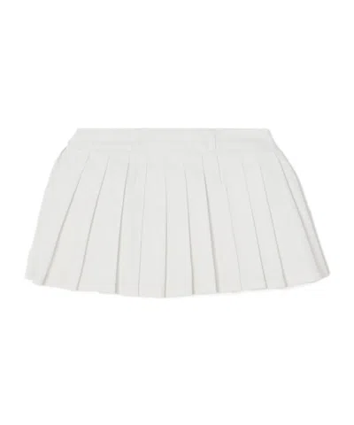 The Frankie Shop Blake Pleated Denim Mini Skirt In White