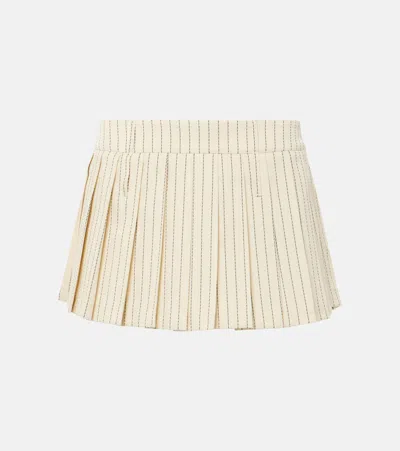 The Frankie Shop Blake Pleated Pinstripe Twill Miniskirt In Neutrals