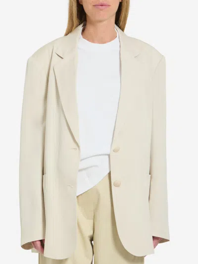 The Frankie Shop Bruna Single-breasted Blazer In Neutral