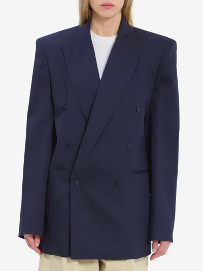 The Frankie Shop Monterey Structured Blazer In Blue