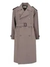 The Frankie Shop Bleecker Woven Trench Coat In Brown