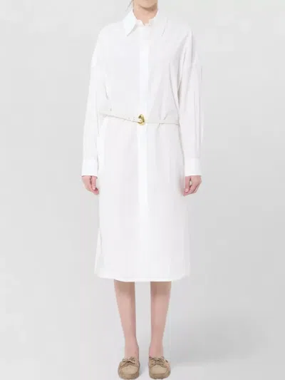 The Frankie Shop Bloom Organic Cotton Midi Shirt Dress In White