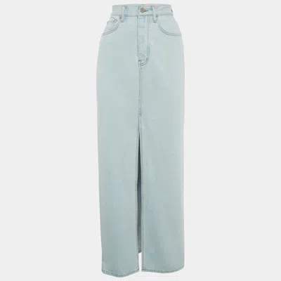 The Frankie Shop Blue Denim Slit Detail Maxi Skirt