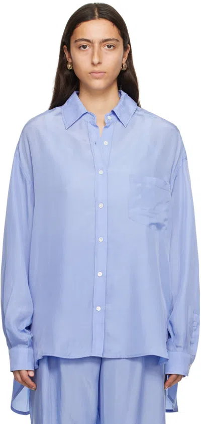 The Frankie Shop Blue Georgia Shirt In Light Blue