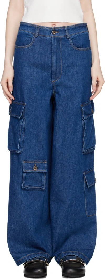 The Frankie Shop Hailey High-rise Denim Cargo Pants