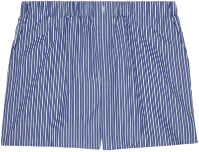 The Frankie Shop Blue Mirca Boxers In Blue Multi Stripe