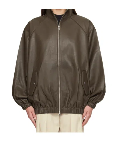 The Frankie Shop Bomber Jacket In Brown