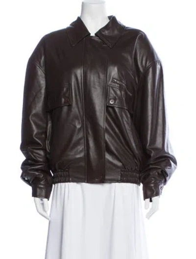 Pre-owned The Frankie Shop Bomber Jacket In Brown