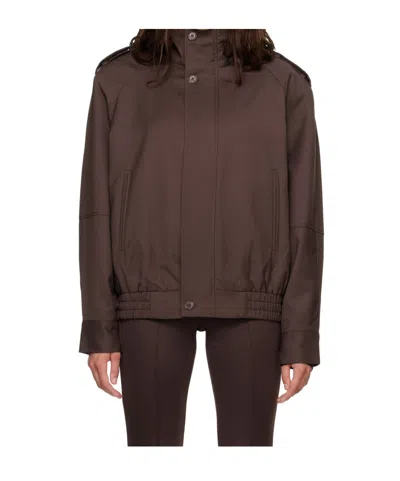 The Frankie Shop Bomber Jacket In Brown