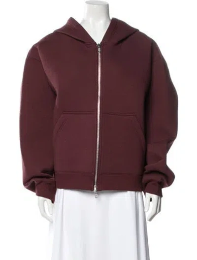 Pre-owned The Frankie Shop Bomber Jacket In Burgundy