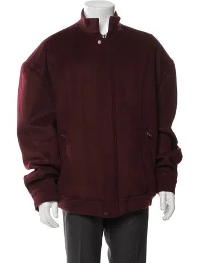 Pre-owned The Frankie Shop Bomber Jacket In Burgundy
