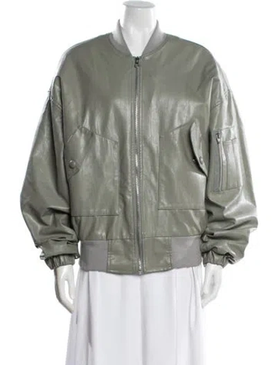 Pre-owned The Frankie Shop Bomber Jacket In Gray