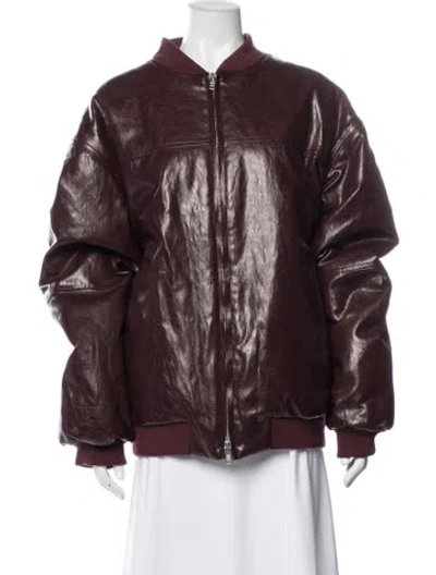Pre-owned The Frankie Shop Bomber Jacket W/ Tags In Burgundy