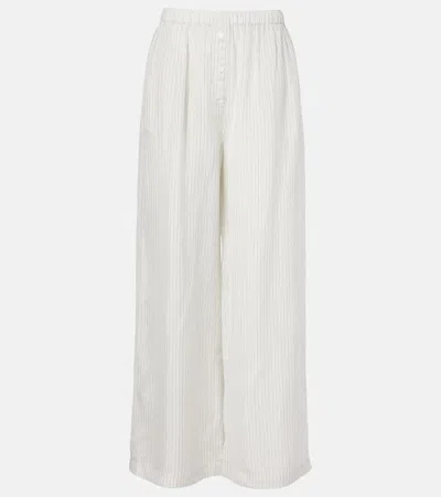 THE FRANKIE SHOP BRENNA SHEER STRIPED WIDE-LEG PANTS
