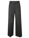 The Frankie Shop Wide Leg Plaid Trousers With Pleated Front In Black