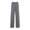 The Frankie Shop Brickell Striped Grey And Brown Wool Pants In Gray