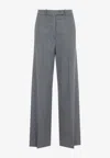 The Frankie Shop Brickell Striped Pants In Gray
