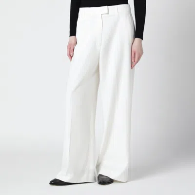 The Frankie Shop Brickell White Wool-blend Trousers