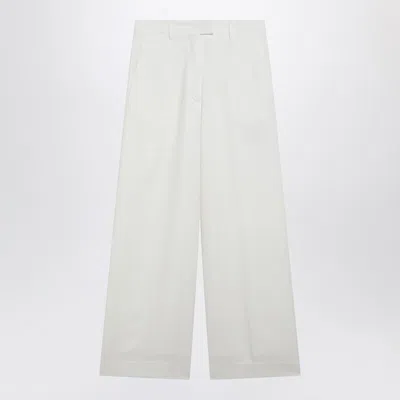 The Frankie Shop Brickell White Wool-blend Trousers