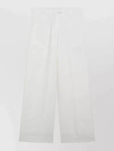 The Frankie Shop Brickell Wool Blend Trousers Wide Leg In White