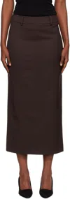 The Frankie Shop Alrose Midi Skirt In Brown