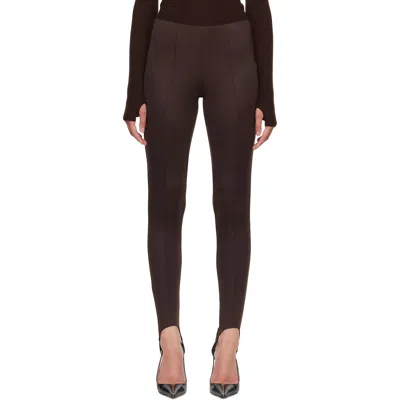 The Frankie Shop Brown Caserta Stirrup Leggings In Multi