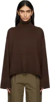 The Frankie Shop Womens Brown Rhea Trapeze Turtleneck Wool And Cotton Jumper Xs In Brown