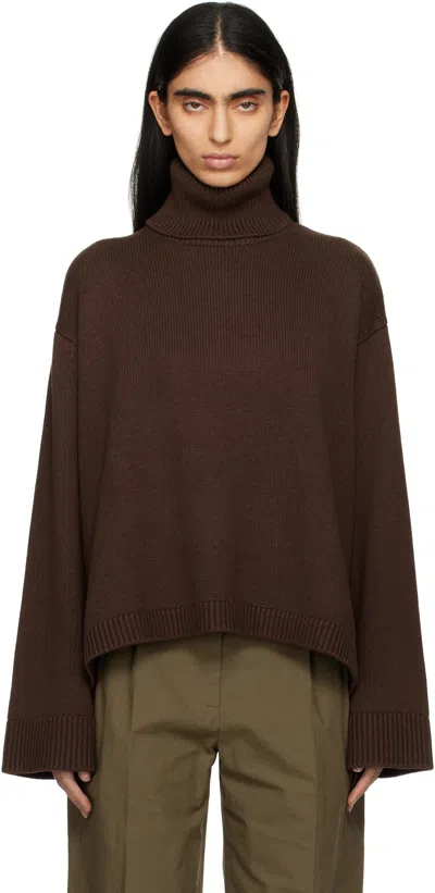 The Frankie Shop Brown Rhea Trapeze Turtleneck