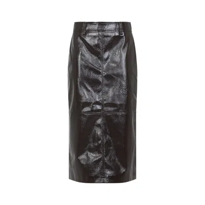 THE FRANKIE SHOP THE FRANKIE SHOP BROWN TANEY CRACKLED PENCIL SKIRT