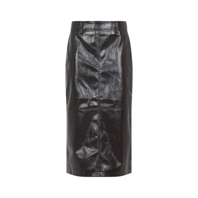 THE FRANKIE SHOP BROWN TANEY CRACKLED PENCIL SKIRT