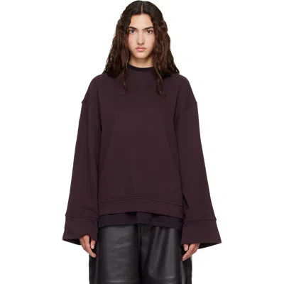 The Frankie Shop Burgundy Talia Sweatshirt In Dark Plum