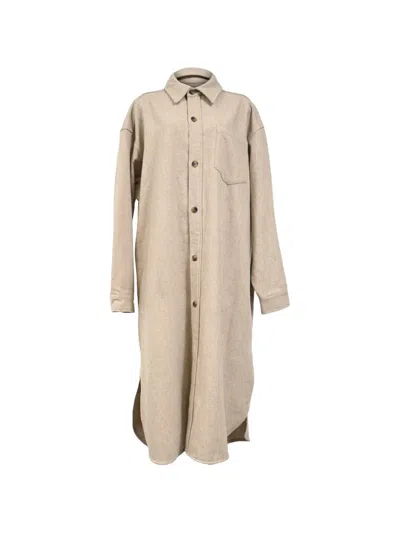 Pre-owned The Frankie Shop Button-fastening Long Coat In Neutral