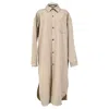 The Frankie Shop Buttoned Long Coat In Beige Wool In Beige