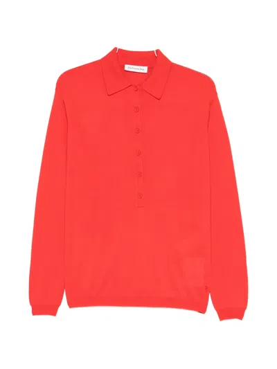 The Frankie Shop Tala Semi-sheer Knit Polo T-shirt In Multi