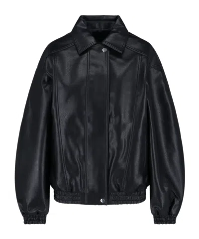 The Frankie Shop Buttoned Oversized Jacket In Black