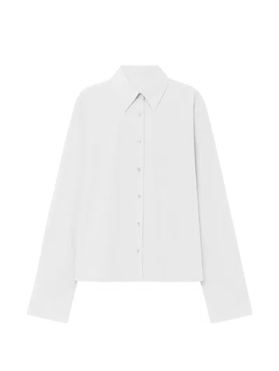 The Frankie Shop Tila Wide-sleeve Organic Cotton Shirt In White