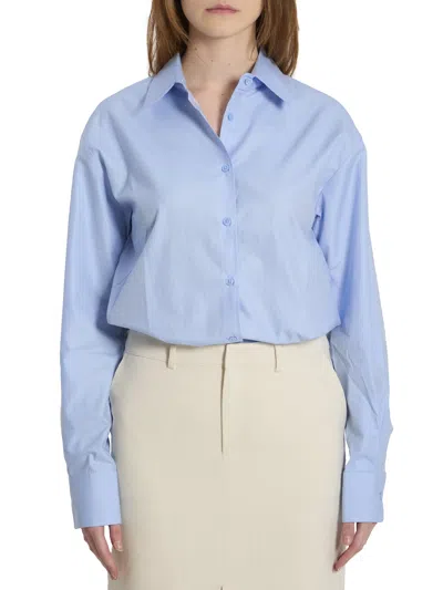 The Frankie Shop Peri Cotton-poplin Shirt In Blue