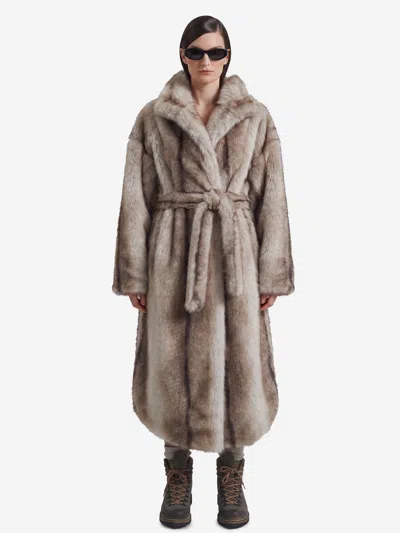The Frankie Shop Cappotto Ecopelliccia Ravello In Grey