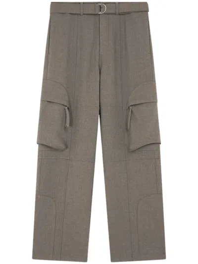 The Frankie Shop Cargo Trousers With Removable Fabric Belt For Women In Gray