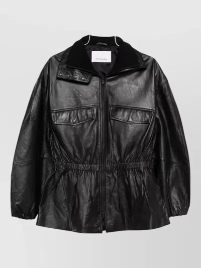 The Frankie Shop Carnaby Jacket Funnel Neck Long Sleeves In Black