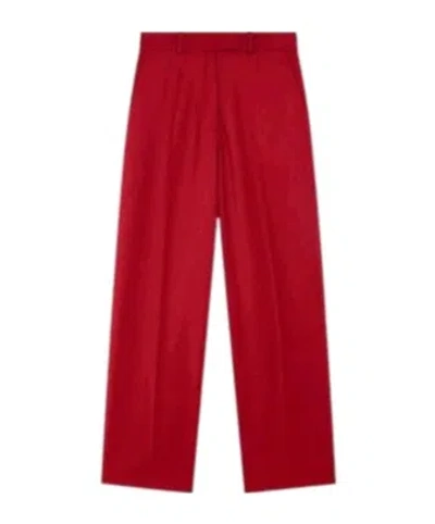 The Frankie Shop Casual Trousers With Belt Loops In Red