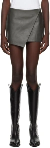 The Frankie Shop Khaki Cleo Leather Wrap Miniskirt