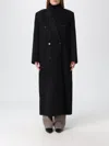 The Frankie Shop Black Gaia Double Breasted Coat In Black